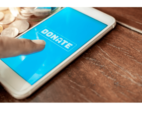 Smartphone with Donate on the screen