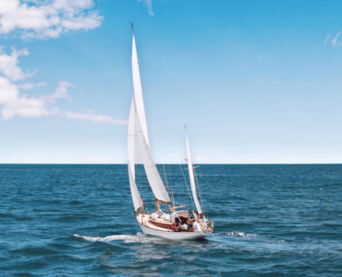 Sailboat in open water